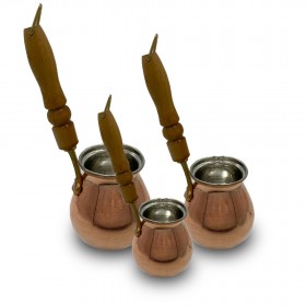 DAMLA CEZVE AHŞAP KULP 3`LÜ