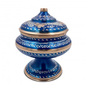 MİNE İŞLEME MAVİ AYAKLI KUBBE ŞEKERLİK