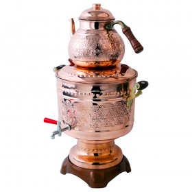 BAKIR DÜZ İŞLEMELİ ELEKTİRİKLİ SEMAVER