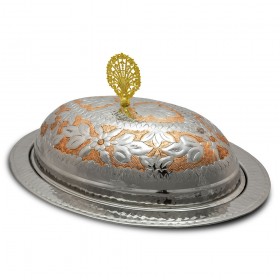 İŞLEME BAKIR SUNUMLUK KAYIK 25 CM